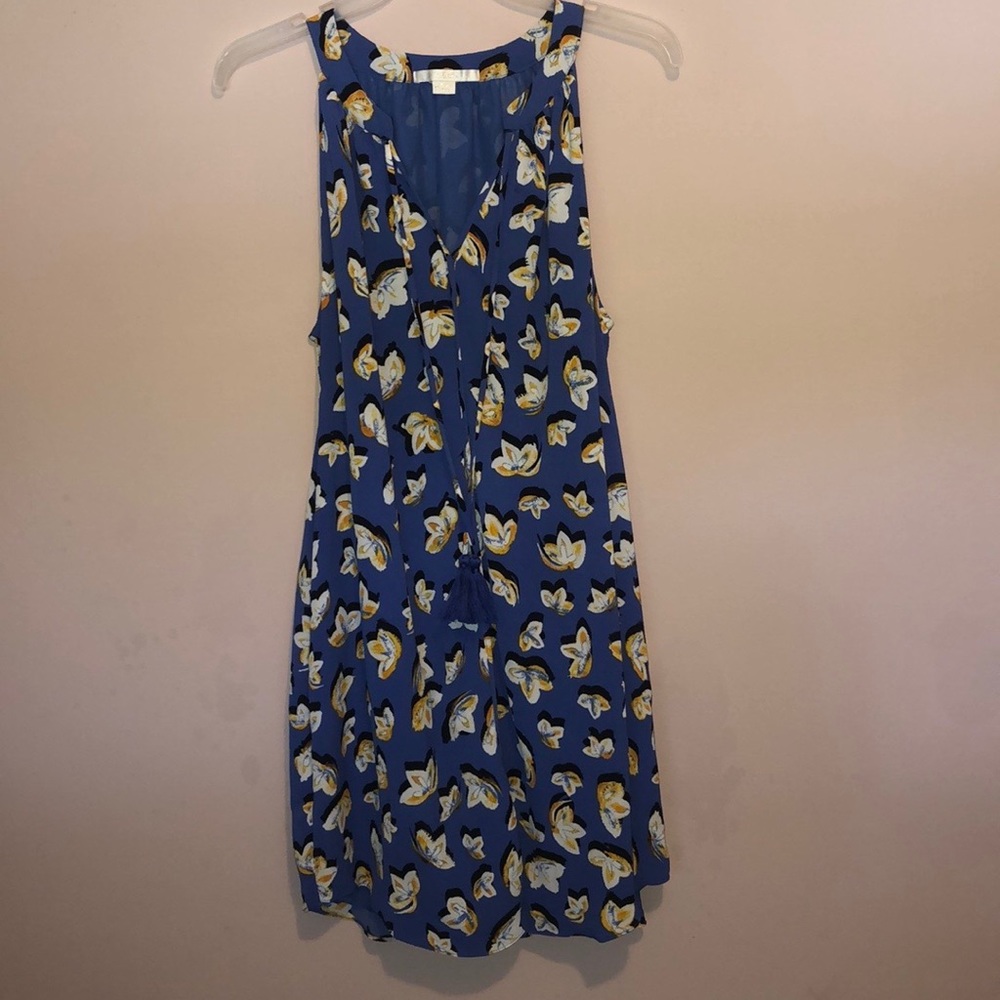 Blue c&e dress with yellow flowers size medium